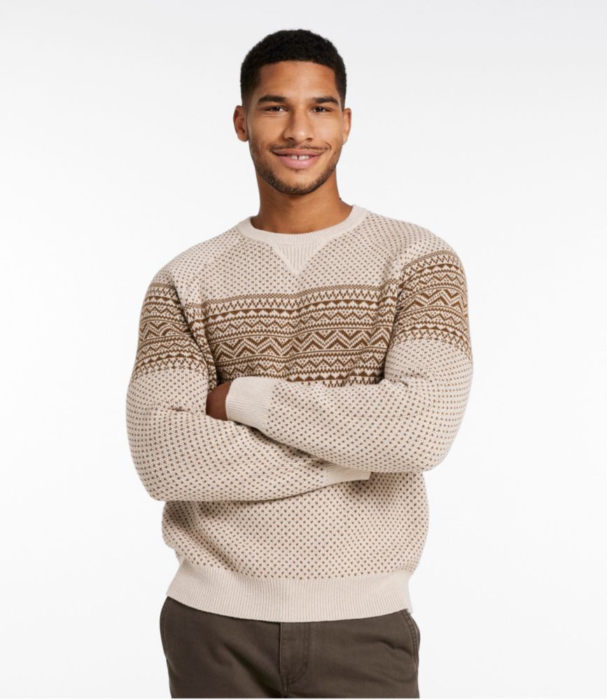 Men's Wicked Soft Cotton/Cashmere Sweater, Crewneck, Pattern, Sailcloth Stripe, small image number 2