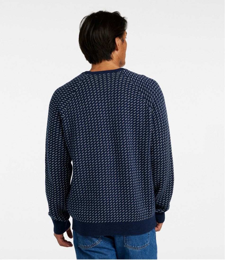 yoke Intarsia Cotton Sweater-