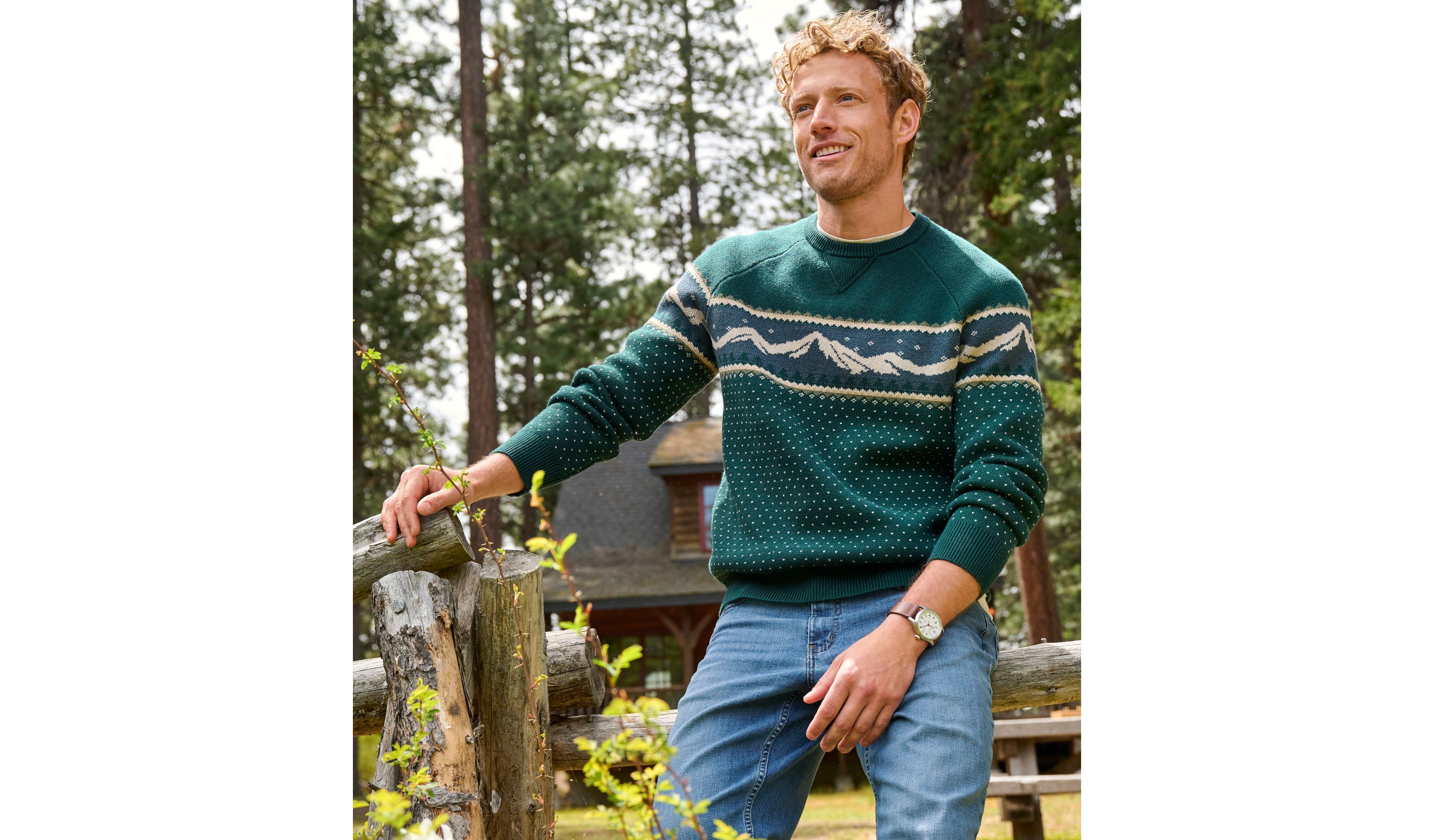 Men's Wicked Soft Cotton/Cashmere Sweater, Crewneck, Pattern