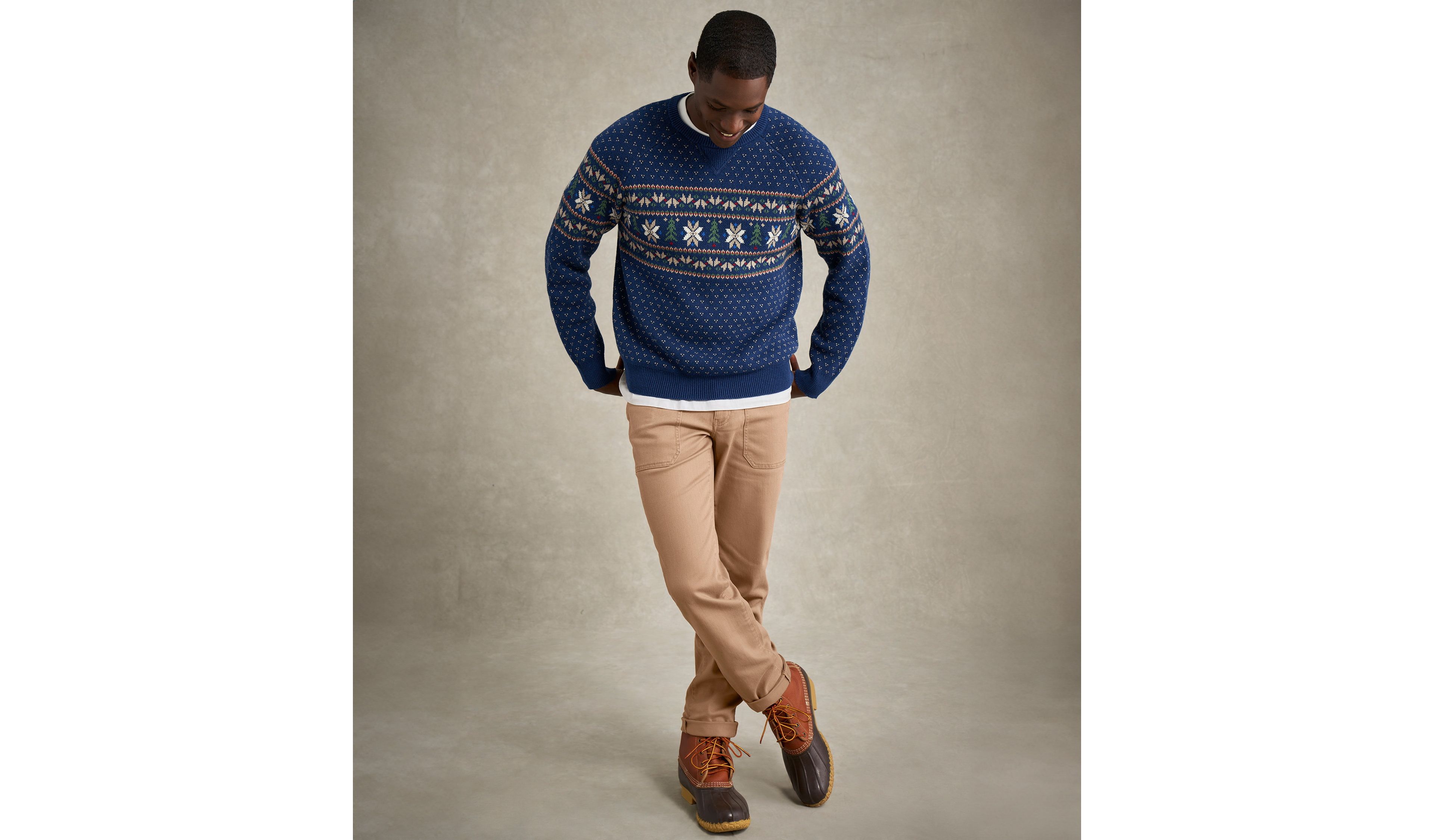 Men's Wicked Soft Cotton/Cashmere Sweater, Crewneck, Pattern