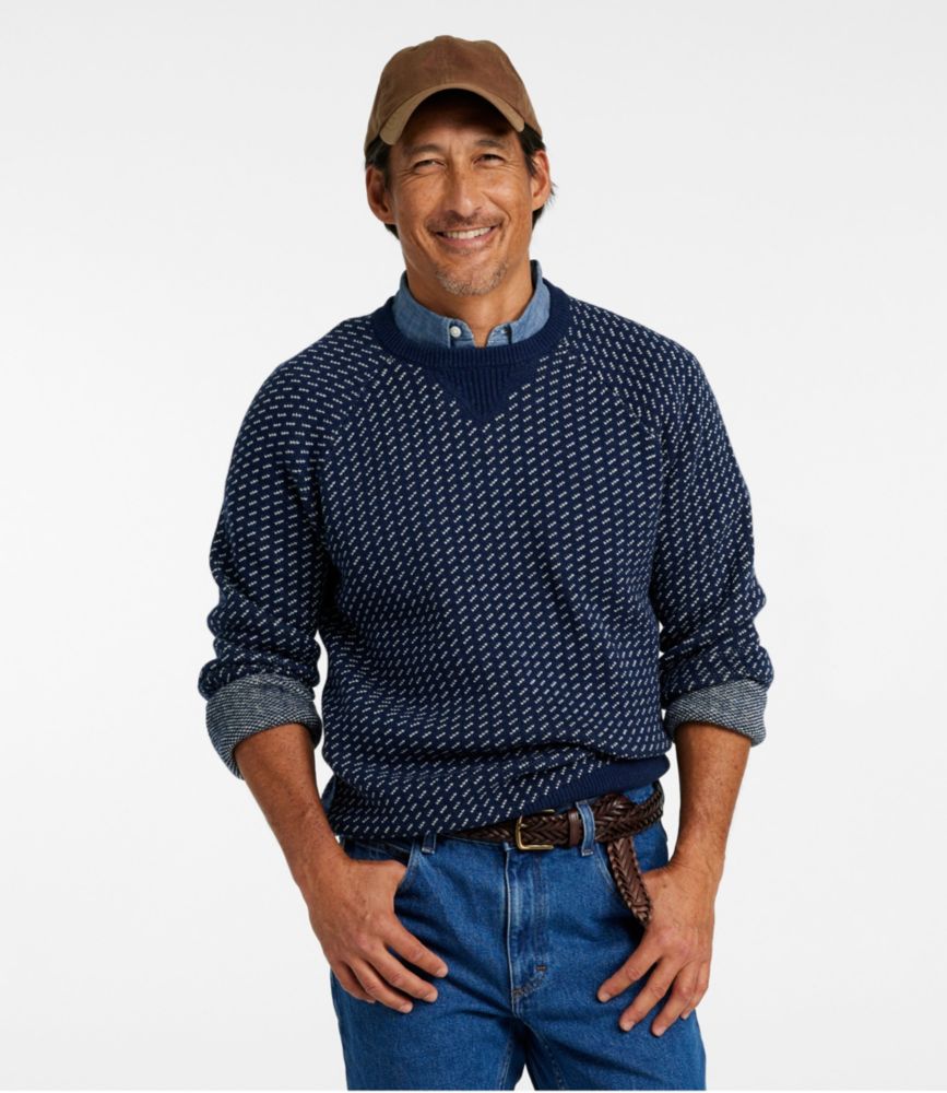 Men's Wicked Soft Cotton/Cashmere Sweater, Crewneck, Pattern