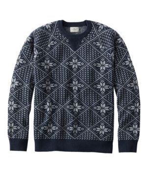 Men's Wicked Soft Cotton/Cashmere Sweater, Crewneck, Pattern