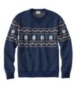 Men's Wicked Soft Cotton/Cashmere Sweater, Crewneck, Intarsia Classic Navy Fair Isle Medium, Cotton Blend | L.L.Bean