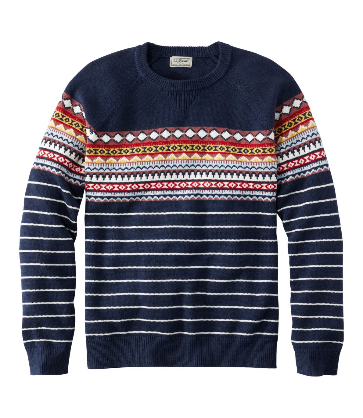 Men's Wicked Soft Cotton/Cashmere Sweater, Crewneck, Pattern