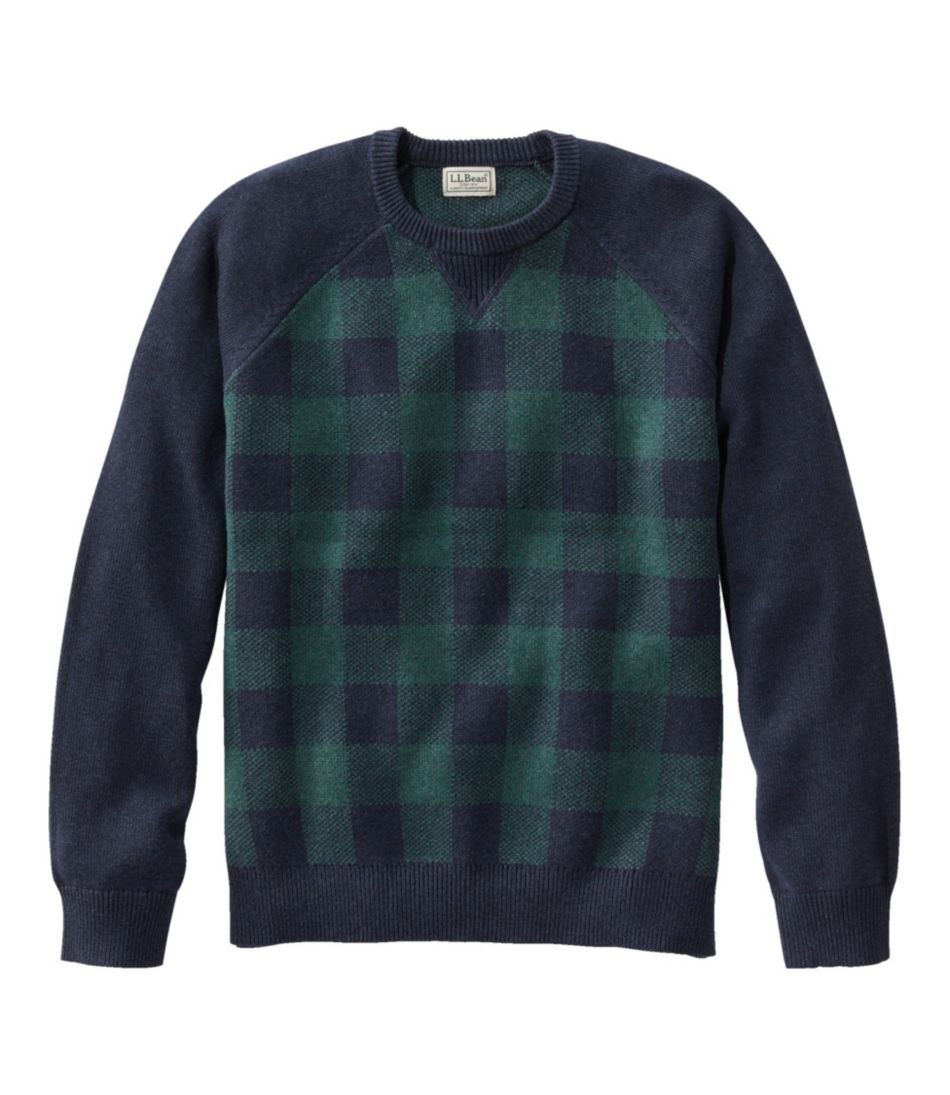 Men's Wicked Soft Cotton/Cashmere Sweater, Crewneck, Pattern | Sweaters ...