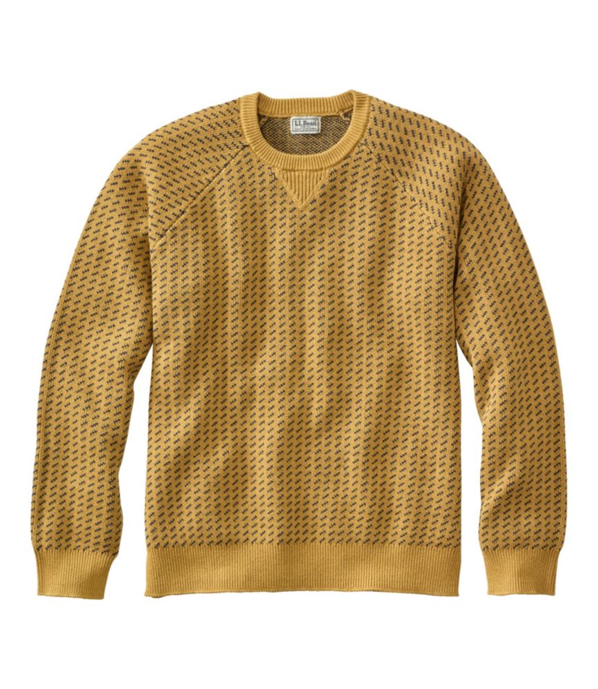 Men's Wicked Soft Cotton/Cashmere Sweater, Crewneck, Intarsia