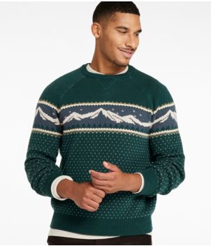 Men's Wicked Soft Cotton/Cashmere Sweater, Crewneck, Pattern
