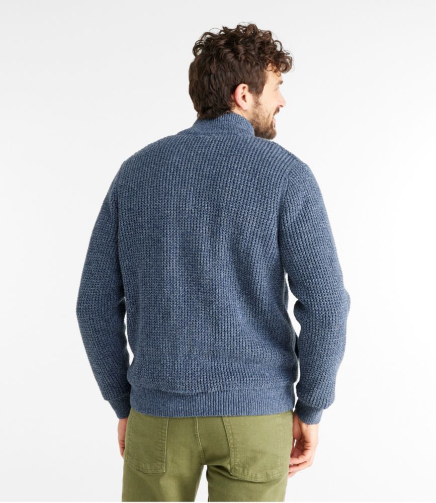 Men's Organic Cotton Waffle Sweater, Full Zip, Lined, , small image number 3