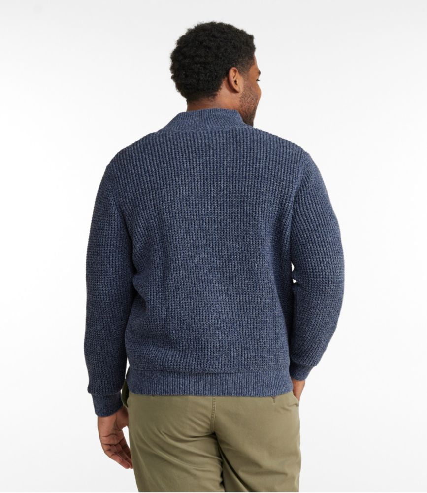 Men's Organic Cotton Waffle Sweater, Full Zip, Lined, , small image number 5
