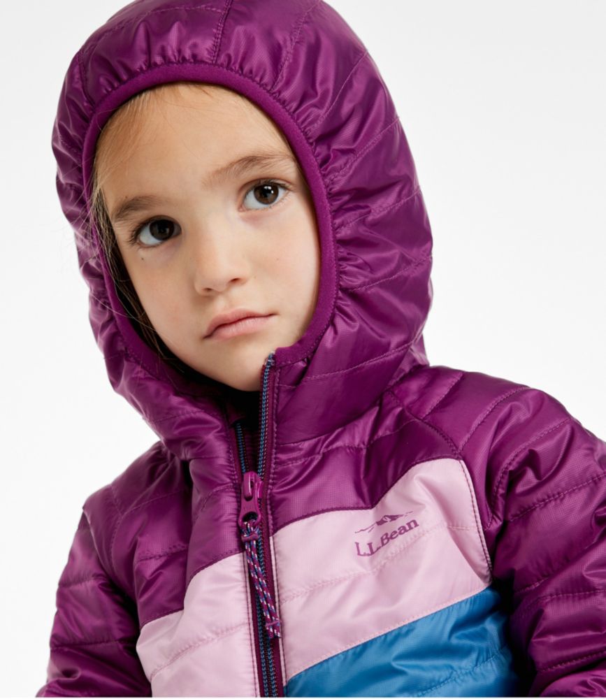 Toddlers' PrimaLoft Hooded Jacket, Colorblock, Dark Mulberry/Light Mauve, small image number 3