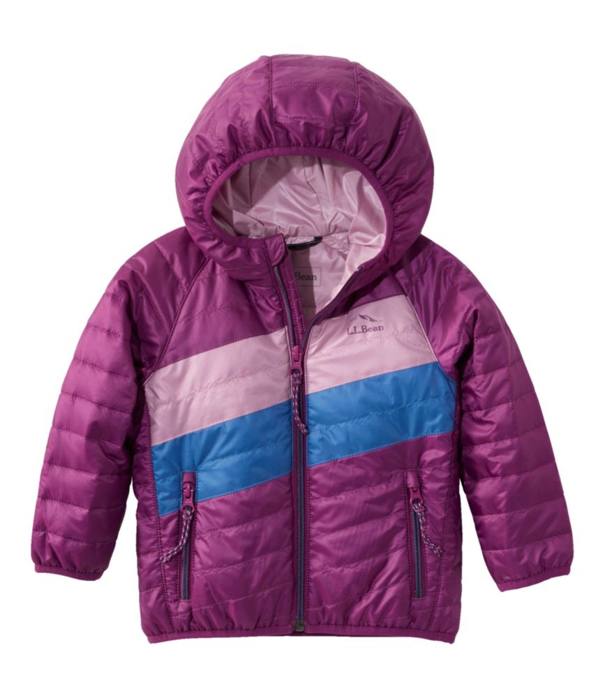 Toddlers' PrimaLoft Hooded Jacket, Colorblock, Dark Mulberry/Light Mauve, small image number 1