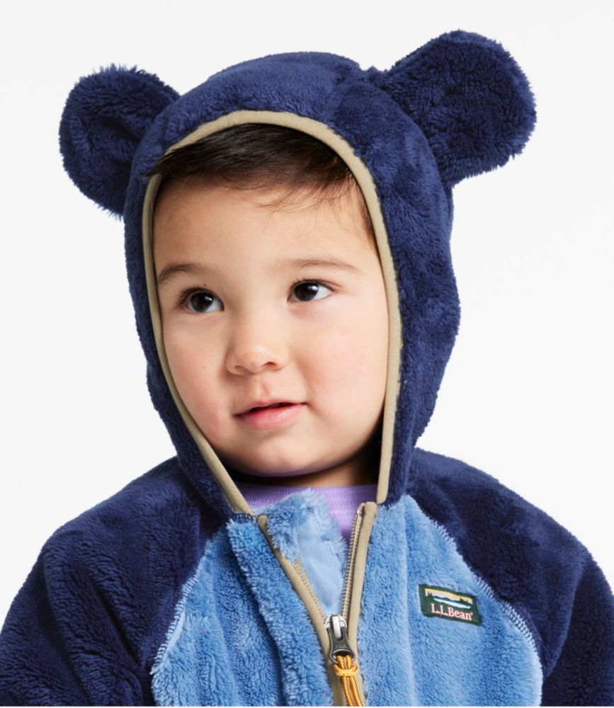 Toddlers' L.L.Bean Hi-Pile Fleece Jacket, Colorblock, Bright Navy/Soft Blue, small image number 4