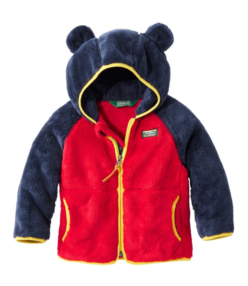 Toddlers' L.L.Bean Hi-Pile Fleece Jacket, Colorblock, Bright Navy/Dark Red, small image number 1