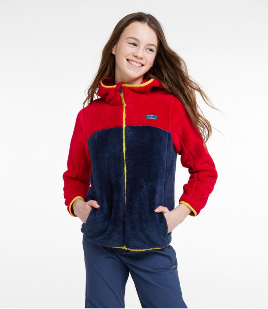 Little Kids' L.L.Bean Hi-Pile Fleece, Colorblock, Bright Navy/Warm Teal, small image number 2