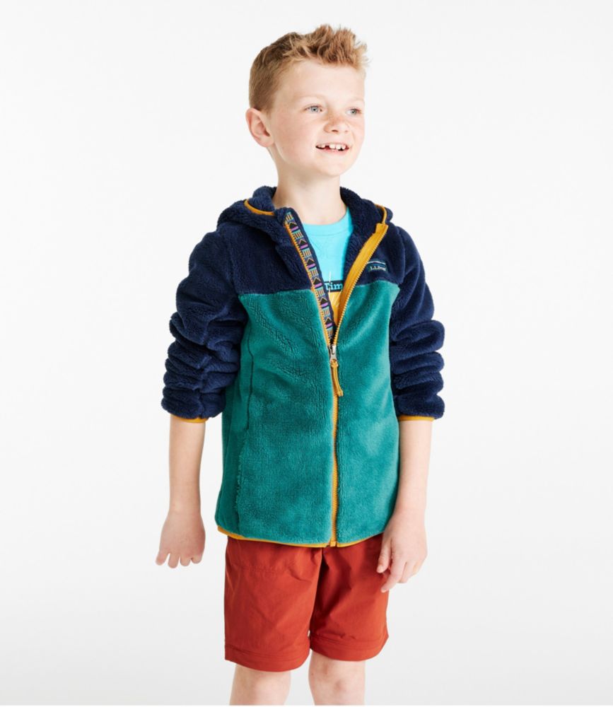 Little Kids' L.L.Bean Hi-Pile Fleece, Colorblock, Bright Navy/Warm Teal, small image number 3