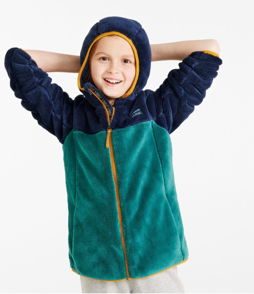 Little Kids' L.L.Bean Hi-Pile Fleece, Colorblock, Bright Navy/Warm Teal, small image number 4