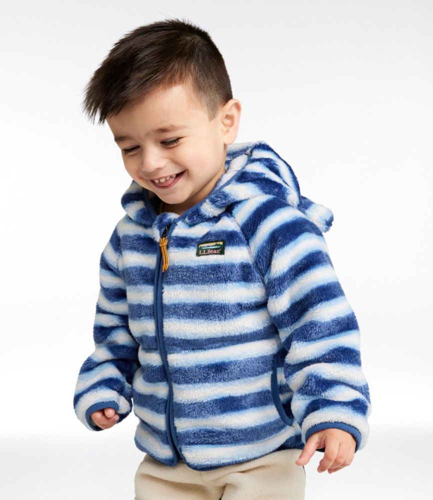Infants' L.L.Bean Hi-Pile Fleece Jacket, Print, Brightwater Blue Stripe, small image number 2