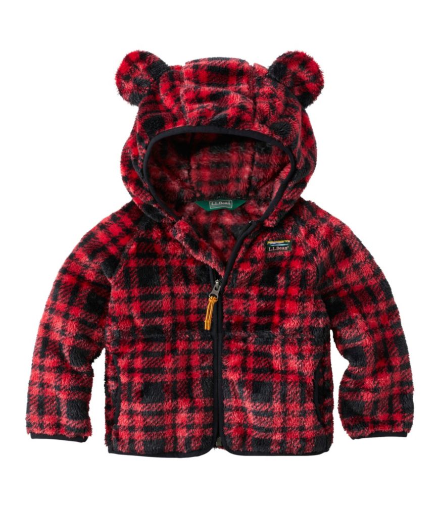 Infants' L.L.Bean Hi-Pile Fleece Jacket, Print, Royal Red Plaid, small image number 1