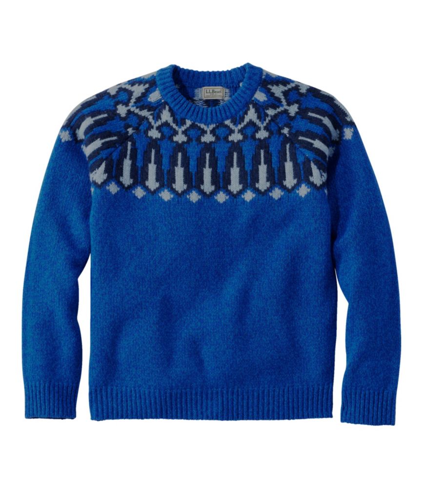 Men's Bean's Classic Ragg Wool Sweater, Crewneck, Yoke Fair Isle, , small image number 1