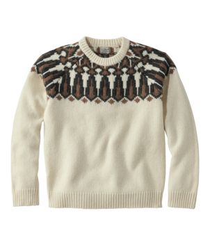 Men's Bean's Classic Ragg Wool Sweater, Crewneck, Yoke Fair Isle