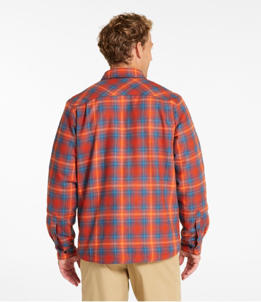 Men's Katahdin Performance Flannel Shirt-Jacket, Hi-Pile Fleece-Lined Plaid, Cadet Blue, small image number 3