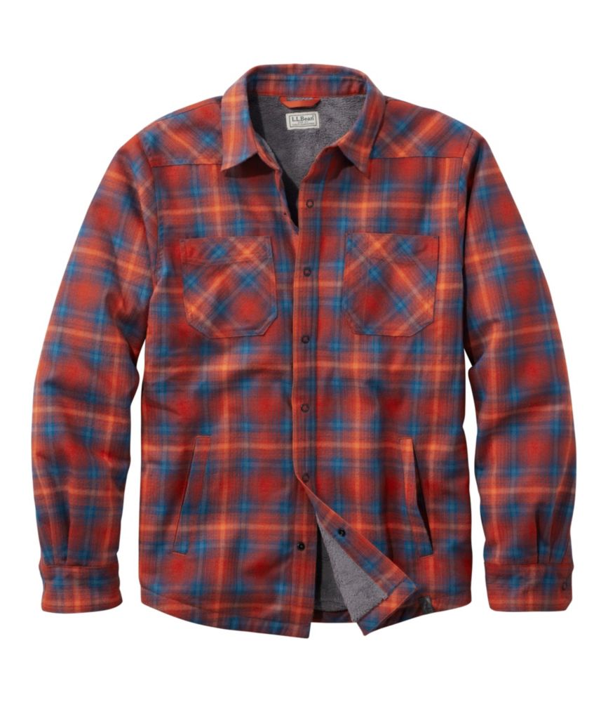 Men's Katahdin Performance Flannel Shirt-Jacket, Hi-Pile Fleece-Lined Plaid