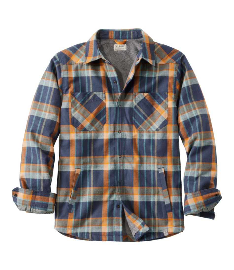 Men's Katahdin Performance Flannel Shirt-Jacket, Hi-Pile Fleece-Lined ...