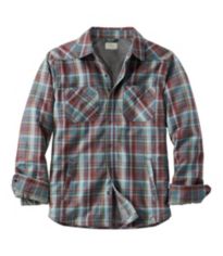 L.L.Bean Signature Heritage Textured Flannel Plaid Shirt Women's Clothing Carbon Navy : LG