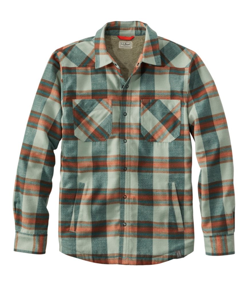 Men s Katahdin Performance Flannel Shirt Jacket Hi Pile Fleece Lined Plaid Shirt Jackets L.L.Bean Canada