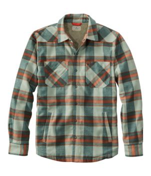 Men's Katahdin Performance Flannel Shirt-Jacket, Hi-Pile Fleece-Lined Plaid