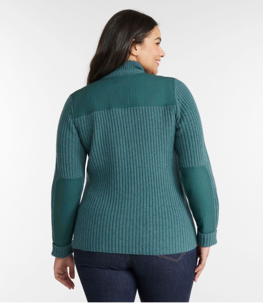 Women's Commando Sweater, Full-Zip, Black, small image number 3