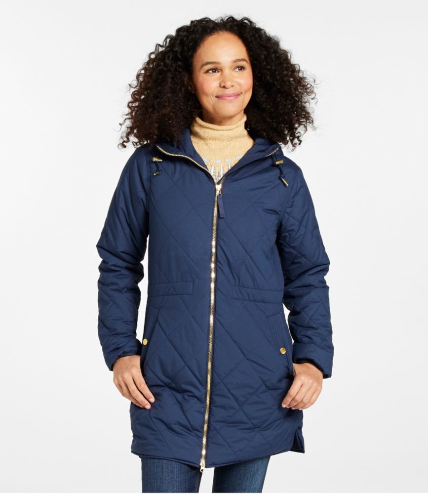 Women's Bean's Cozy Quilted Coat, Darkest Gray, small image number 2