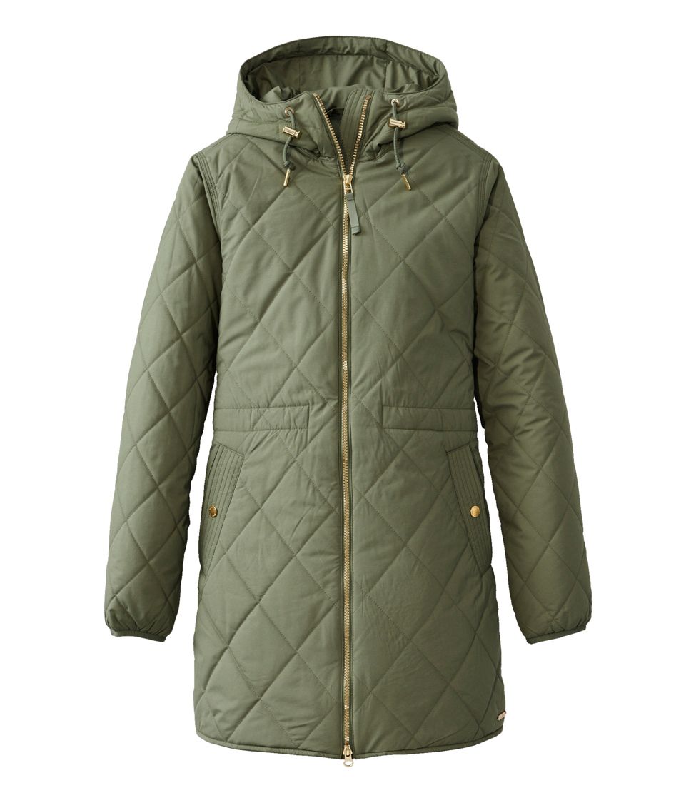 Womens quilted jacket sale with fur hood