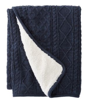 Fisherman Cabled Fleece Throw