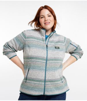 Women's L.L.Bean Sweater Fleece Full-Zip Jacket, Print