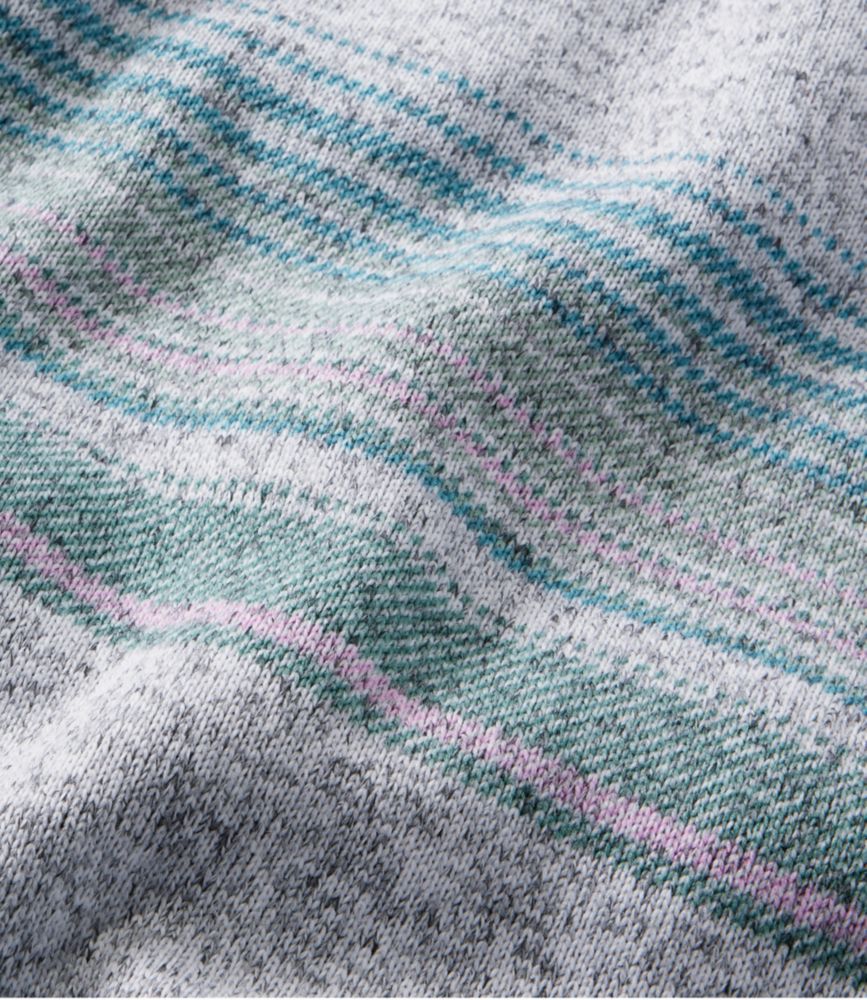 Women's L.L.Bean Sweater Fleece Full-Zip Jacket, Print, Storm Teal Stripe, small image number 6