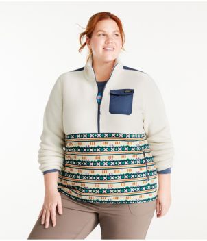 Women's L.L.Bean Sweater Fleece Sherpa Hybrid Pullover