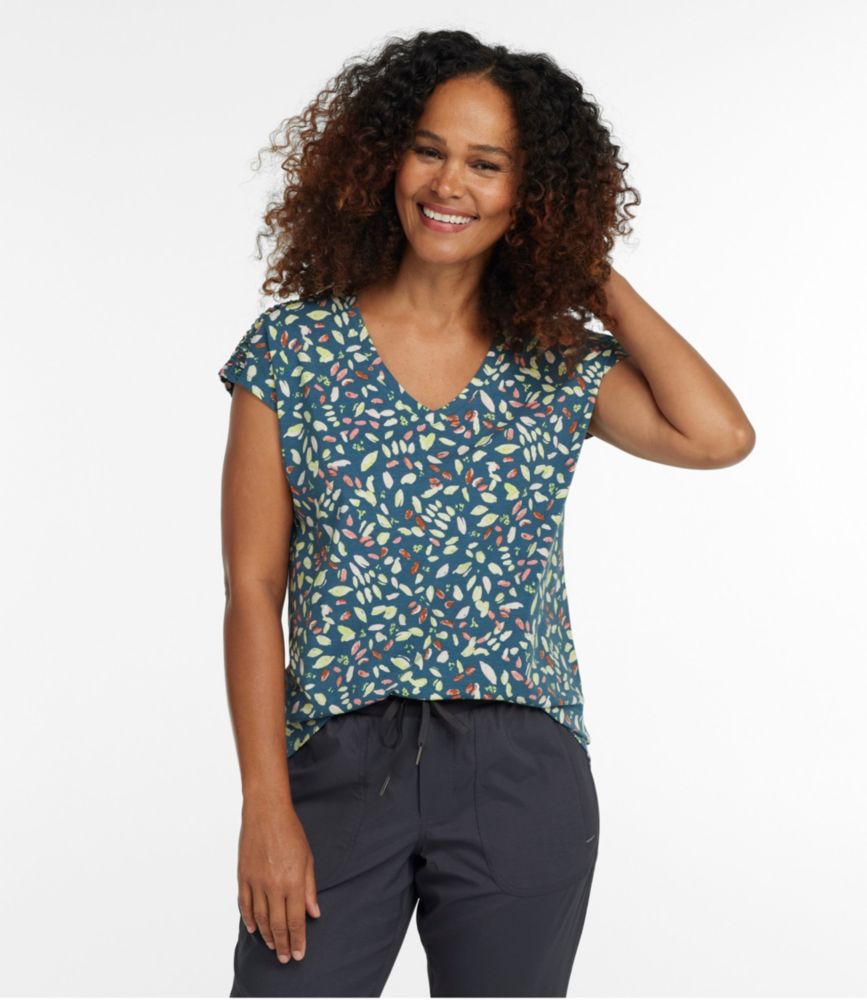 Women's Beyond Soft V-Neck Tee, Short-Sleeve Print, , small image number 1
