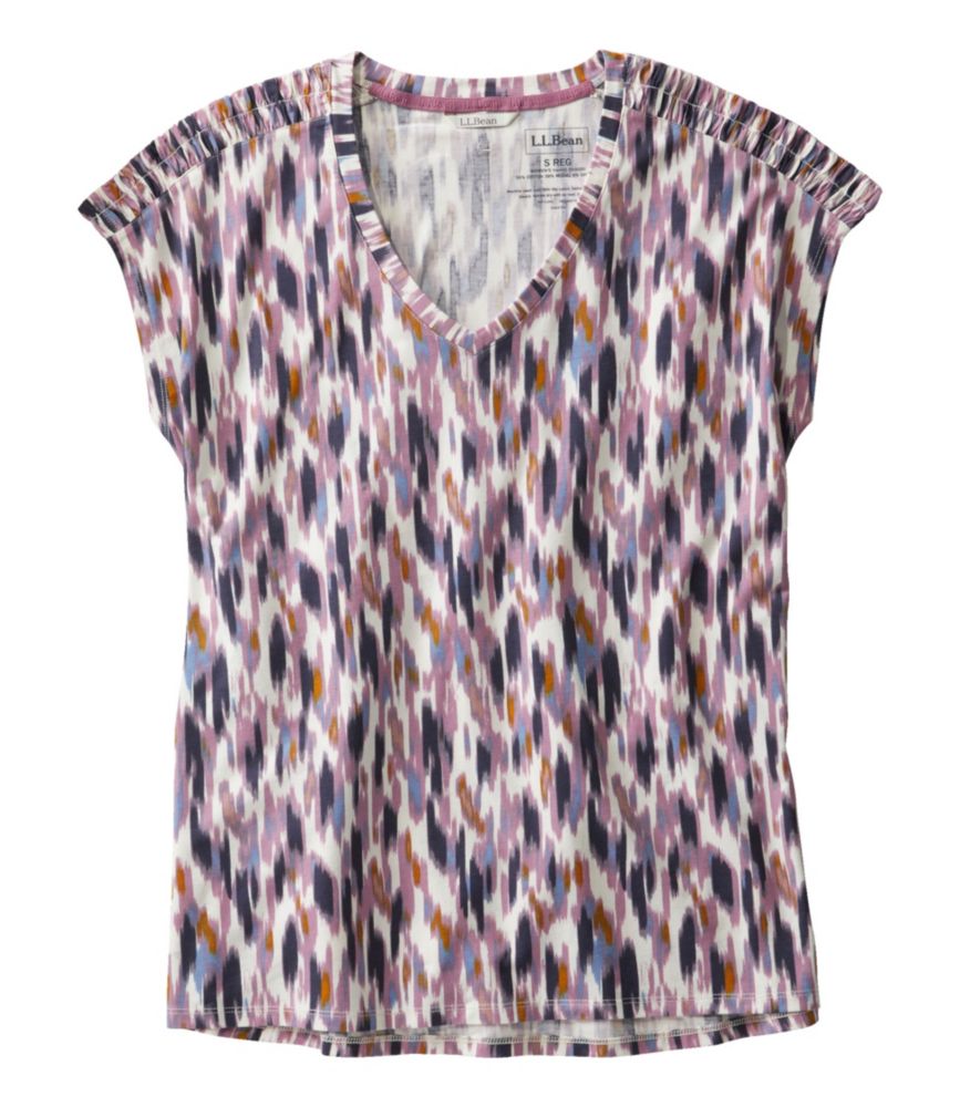 Women's Beyond Soft V-Neck Tee, Short-Sleeve Print, Sailcloth Smudge Camo, small image number 1