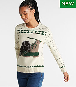 Women's Bean's Classic Ragg Wool Crewneck Intarsia Sweater