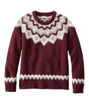 Women's Bean's Classic Ragg Wool Sweater, Crewneck Fair Isle
