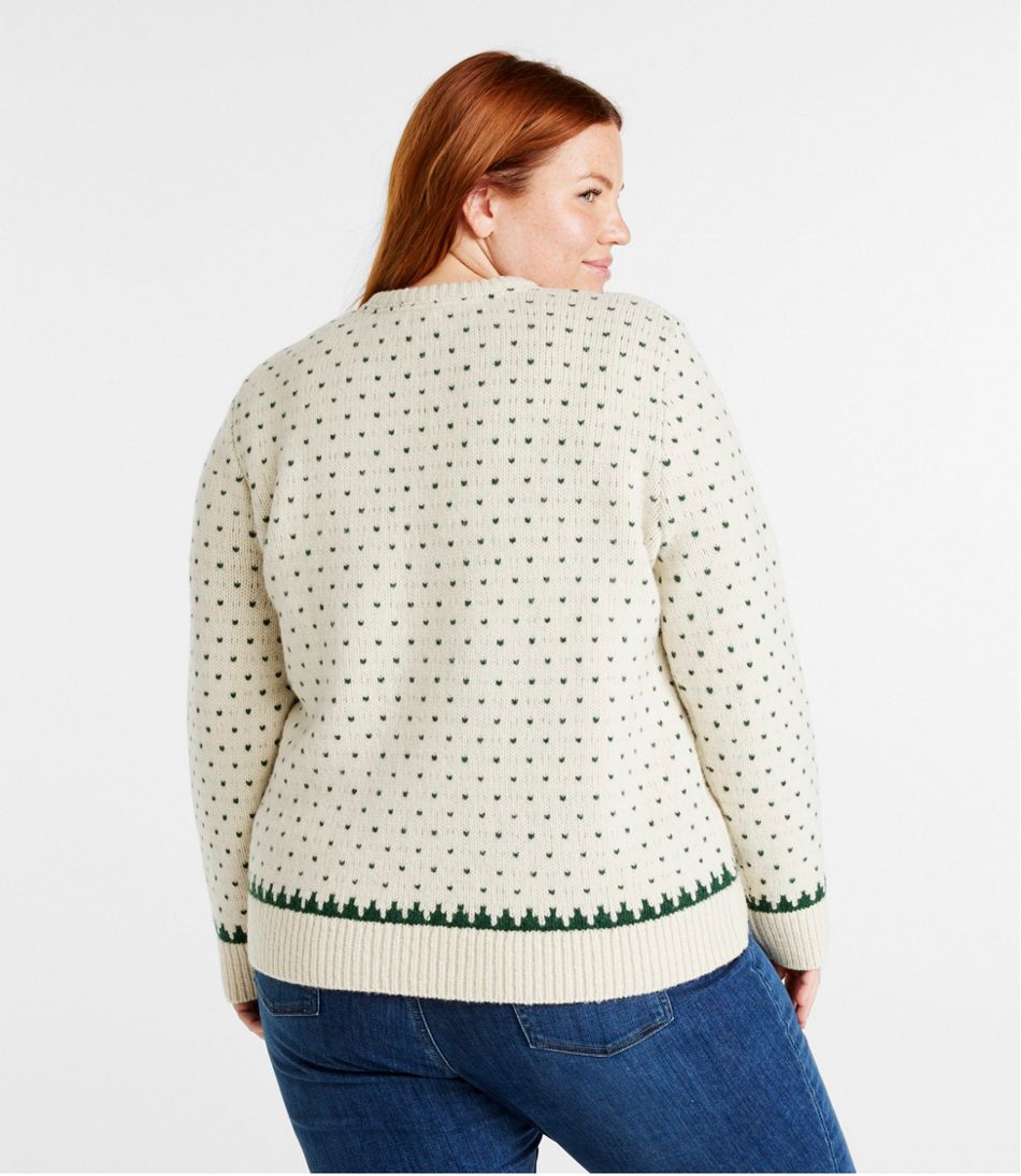 Women's Bean's Classic Ragg Wool Crewneck Intarsia Sweater