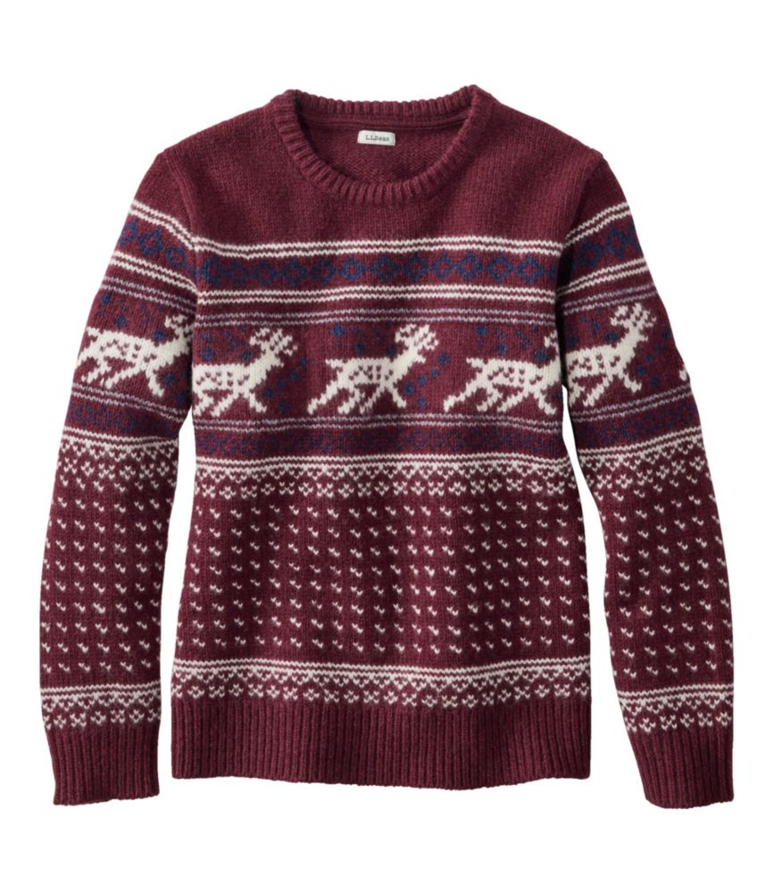 Women's Bean's Classic Ragg Wool Crewneck Intarsia Sweater