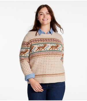 Women's Bean's Classic Ragg Wool Crewneck Intarsia Sweater