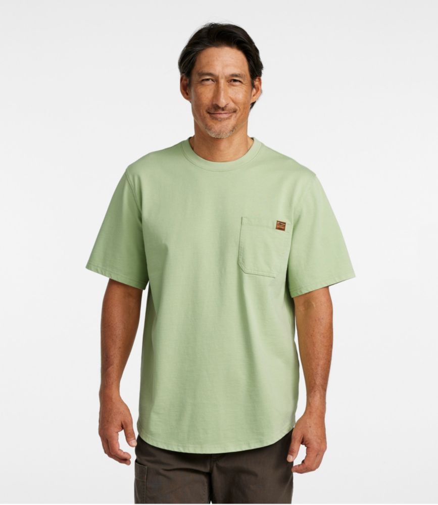 Men's BeanBuilt Cotton Tees, Pocket, Short-Sleeve, Graphic, Light Moss L.L.Bean Landscape, small image number 2