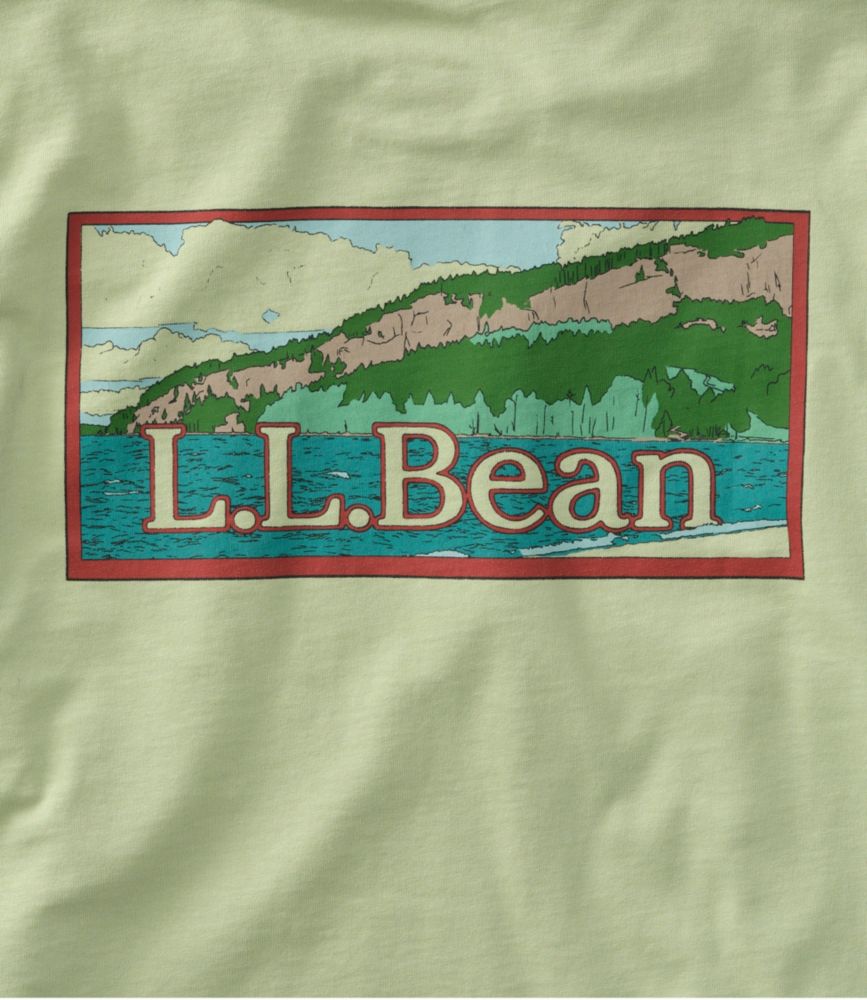 Men's BeanBuilt Cotton Tees, Pocket, Short-Sleeve, Graphic, Light Moss L.L.Bean Landscape, small image number 4