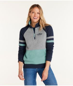 Women's L.L.Bean 1912 Sweatshirt, Quarter-Zip Colorblock