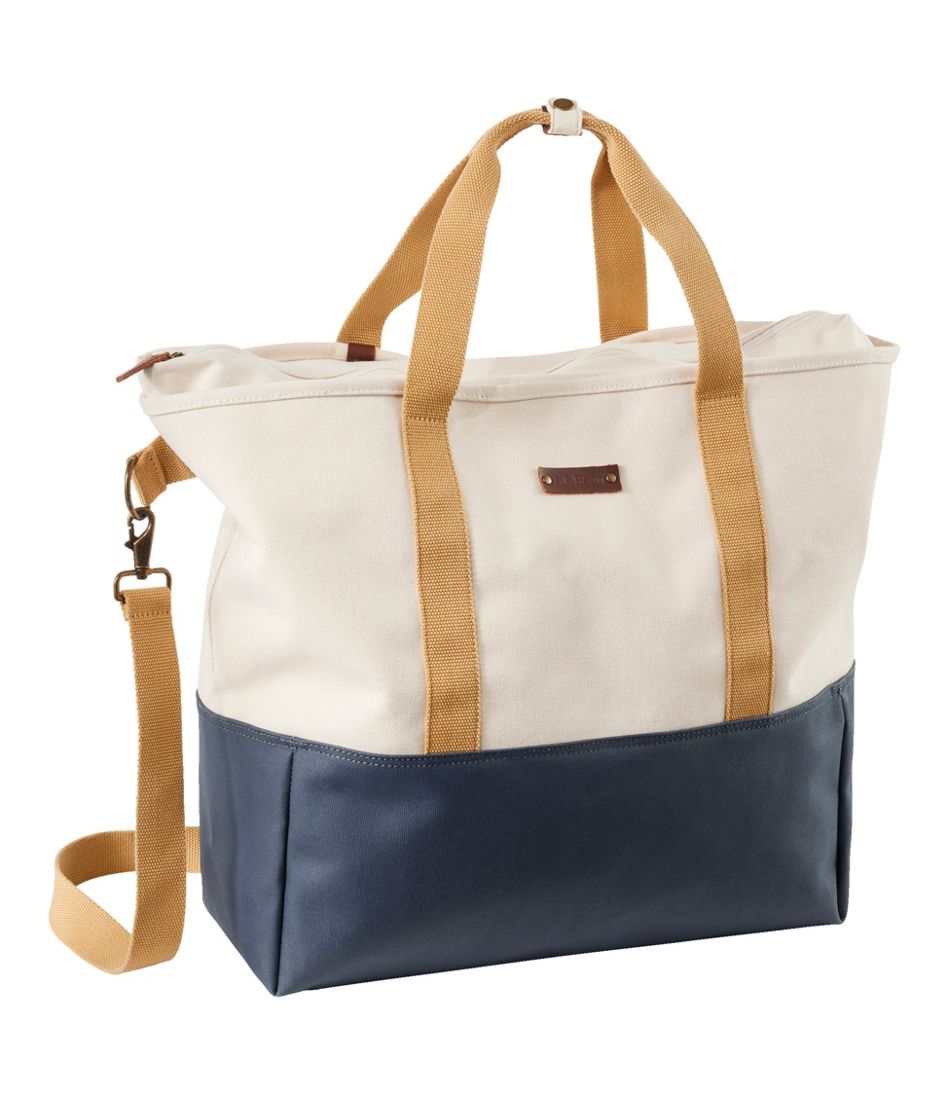 Mini Full-Grain Leather-Trimmed Monogrammed Canvas Tote Bag