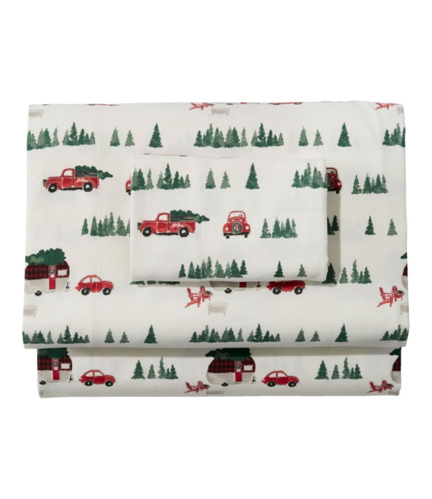 Holiday Flannel Sheet Set, Sea Salt, small image number 1