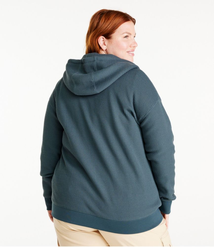 Women's Birchwood Brushed Waffle Full-Zip Hoodie, Faded Eggplant, small image number 3